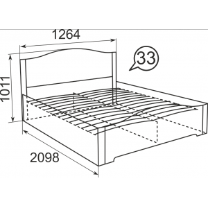 Кровать Виктория 33 120*200 см с латами, без матраса