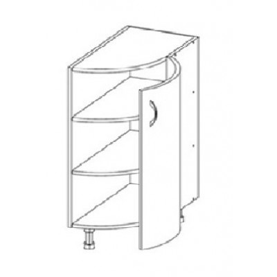 Тумба угловая Т-2866 (серия Волна)