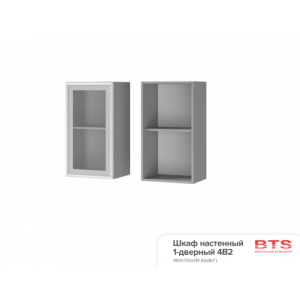 Шкаф настенный 1-дверный со стеклом Титан 4В2