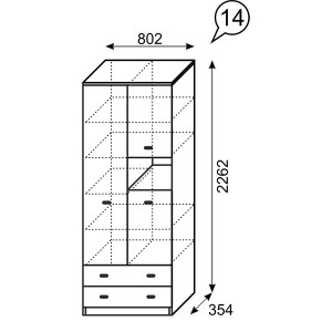 Шкаф комбинированный 14 Квест