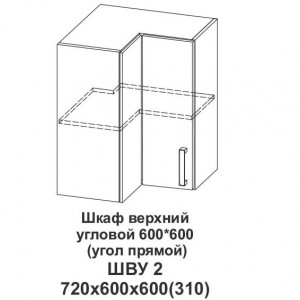 Шкаф верхний угловой 600*600 (угол прямой) Крафт дуб вотан