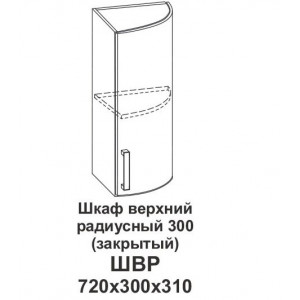 Шкаф верхний радиусный 300 (закрытый) Крафт
