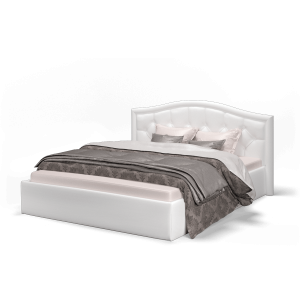 Кровать Элен 1600 экокожа vega white