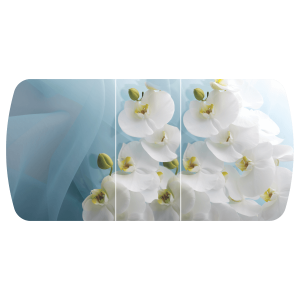 Стол раздвижной Бостон - 3 фотопечать Белая орхидея с цельной вставкой