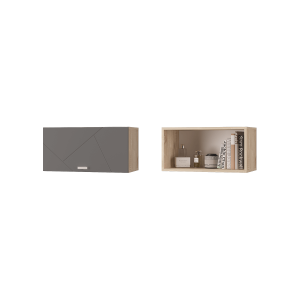 Шкаф настенный Скайлайн (600) с горизонтальной дверью дуб сонома/графит