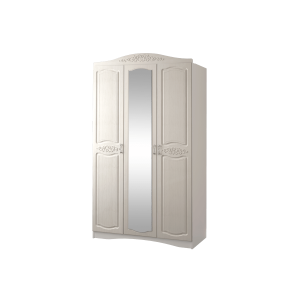 Шкаф 3-х дверный с зеркалом Виола 2 Жемчуг