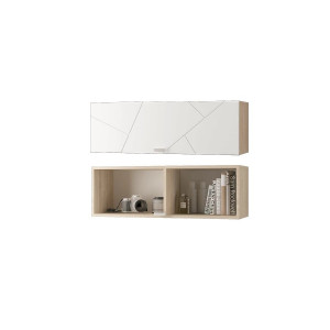 Шкаф настенный Скайлайн (900) с горизонтальной дверью белый
