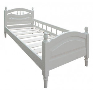 Детская кровать Исида с бортиком, 80х190 Белый, без шишечек на спинках