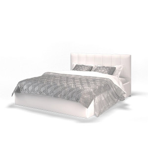 Кровать Элен 1600 с подъемным механизмом экокожа vega white