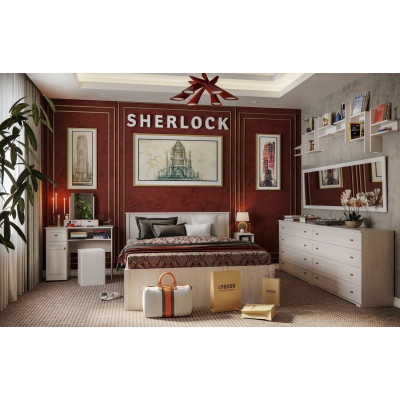 Спальня SHERLOCK, Ясень Анкор Светлый (комплект 1)