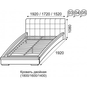 Кровать Луиза 04  160*200 + ортопед. основание 160 ножка 185 мм-5 шт, без матраса