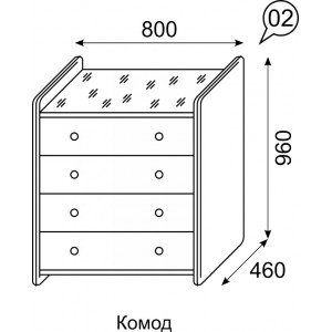 Комод со стеклом 02 Луиза