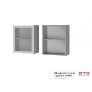 Шкаф настенный 1-дверный со стеклом Титан 6В2