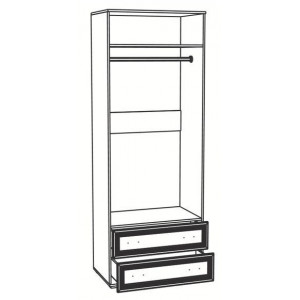 Шкаф двухстворчатый с зеркалом РШ-24 Ричард, Ясень анкор светлый
