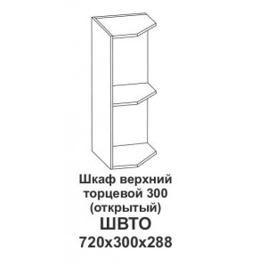 Шкаф верхний торцевой 300 (открытый) Контемп