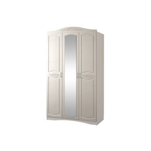 Шкаф 3-х дверный с зеркалом Виола 2 Жемчуг